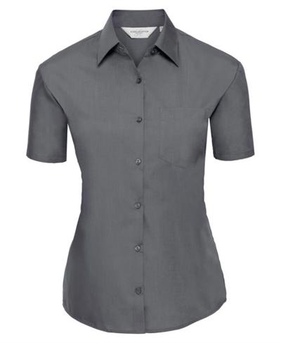 Ladies' Short Sleeve Polycotton Easy Care Poplin Shirt