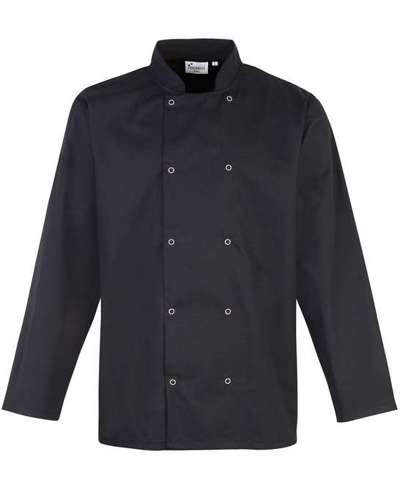 Studded Front Long Sleeve Chef's Jacket