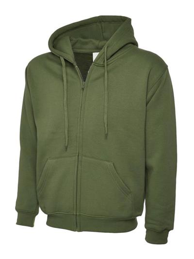 Adults Classic Fill Zip Hooded Sweatshirt