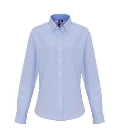 Premier Ladies Long Sleeve Striped Oxford Shirt