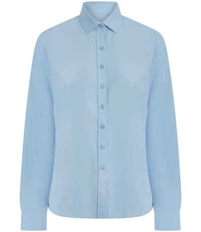Henbury Ladies Long Sleeved Cotton Feel Coolplus® Shirt