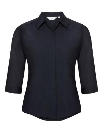 Ladies' 3/4 Sleeve Poly Cotton Easy Care Fitted Polin Shirt