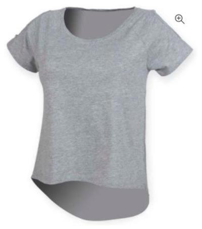 Ladies Drop Tail Shoulder Detail T-Shirt