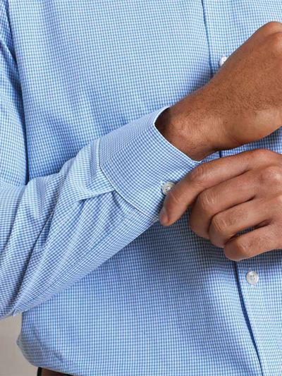 Mens Long Sleeve Gingham Microcheck Shirt
