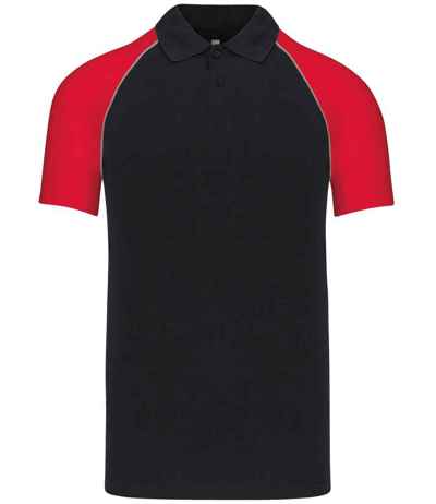 Kariban Baseball Cotton Piqué Polo Shirt