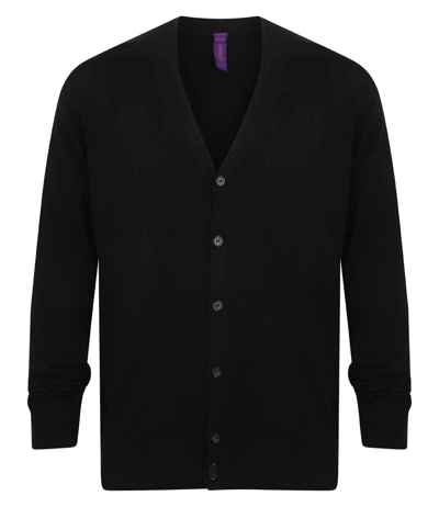 Henbury Lightweight Cotton Acrylic V Neck Cardigan
