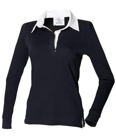 Women's Long Sleeve Plain Rugby Shirt