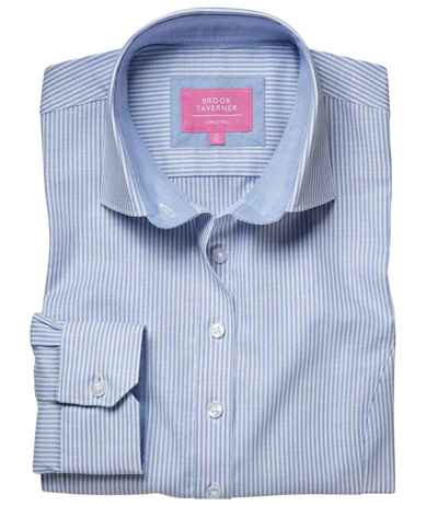 Brook Taverner Ladies Mirabel Long Sleeve Stretch Oxford Shirt