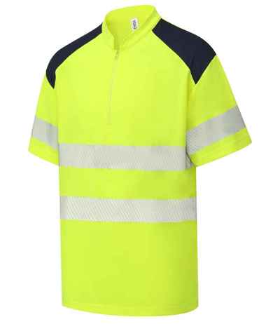 Yoko Mandarin Collar Zip Piqué Polo Shirt