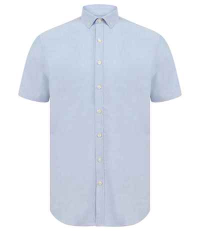 Henbury Modern Short Sleeve Slim Fit Oxford Shirt