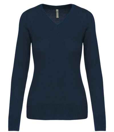 Kariban Ladies Cotton Acrylic V Neck Sweater