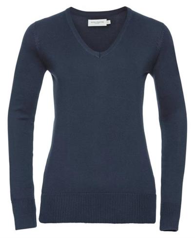 Ladies' V Neck Knitted Pullover