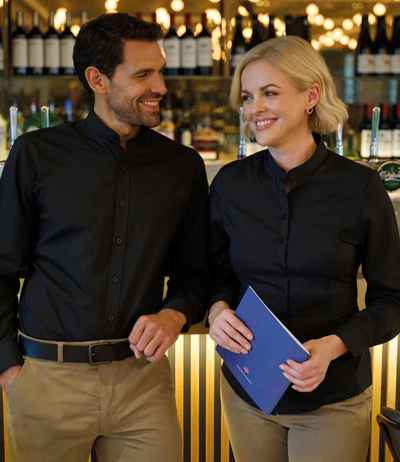 Brook Taverner Volterra Long Sleeve Grandad Collar Shirt