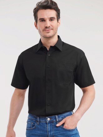 Men's Short Sleeve Polycotton Easy Care Poplin Shirt