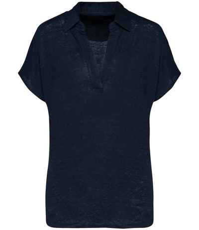 Spasso Ladies Linen Polo Shirt