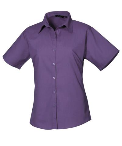 Women's Short Sleeve Poplin Blouse
