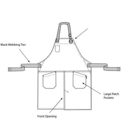 Dennys Canvas Apron with Front Split