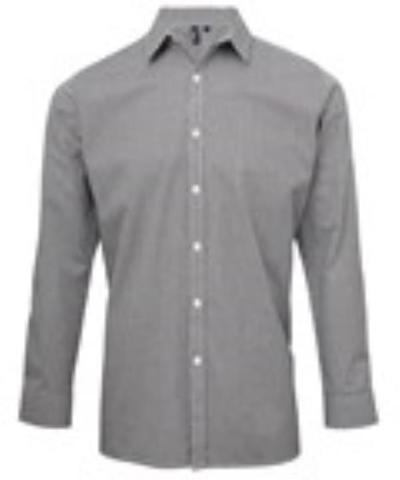 Mens Long Sleeve Gingham Microcheck Shirt