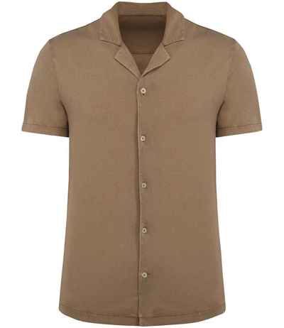 Spasso Jersey Short Sleeve Bowling Collar Shirt