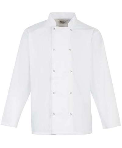 Studded Front Long Sleeve Chef's Jacket