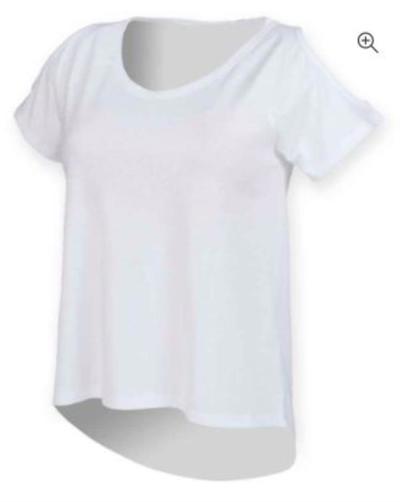 Ladies Drop Tail Shoulder Detail T-Shirt