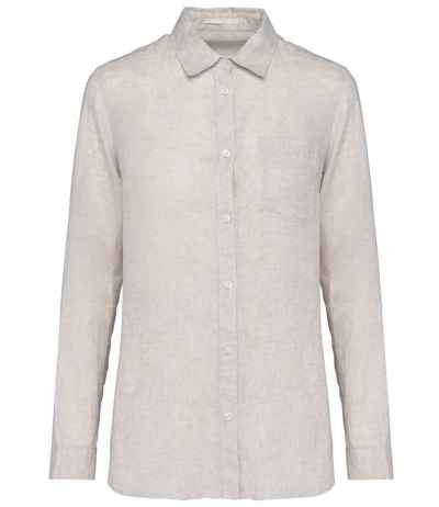 Spasso Ladies Long Sleeve Linen Shirt