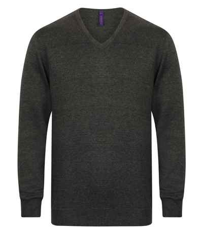 Henbury Lightweight Cotton Acrylic V Neck Sweater