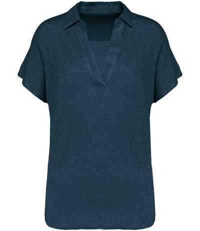 Spasso Ladies Linen Polo Shirt