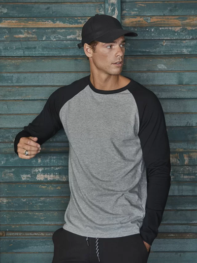 Tee Jays Mens Long Sleeve Baseball T Shirt