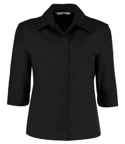 Kustom Kit Ladies 3/4 Sleeve Tailored Continental Shirt