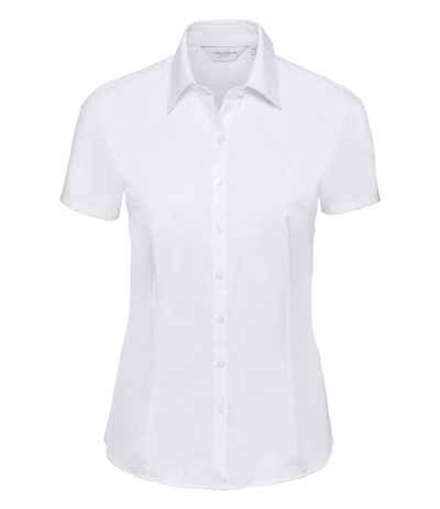 Russell Athletic Collection Ladies Short Sleeve Herringbone Shirt