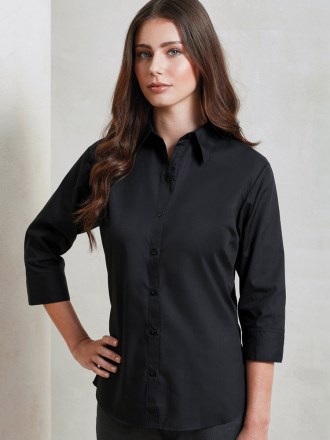 Women's ¾ Sleeve Poplin Blouse