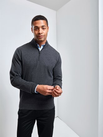 Mens 1/4 Zip Knitted Sweater