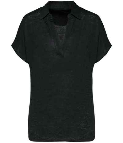 Spasso Ladies Linen Polo Shirt