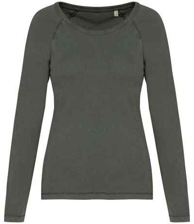 Native Spirit Ladies Raglan Long Sleeve Washed T-Shirt