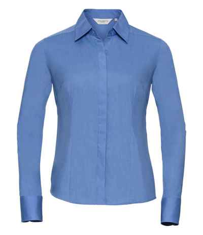 Russell Athletic Collection Ladies Long Sleeve Fitted Poplin Shirt