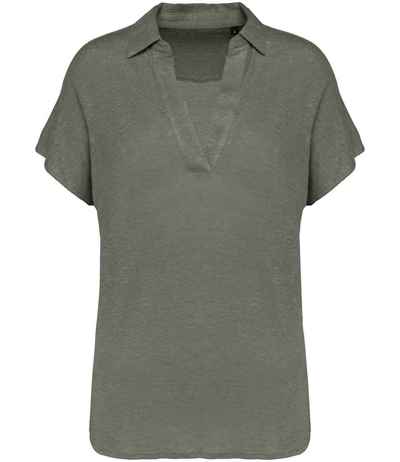 Spasso Ladies Linen Polo Shirt