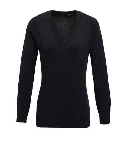 Premier Ladies Knitted Cotton Acrylic V Neck Sweater