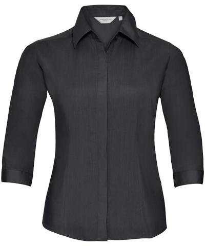 Ladies' 3/4 Sleeve Poly Cotton Easy Care Fitted Polin Shirt