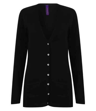 Henbury Ladies Cotton Acrylic V Neck Cardigan