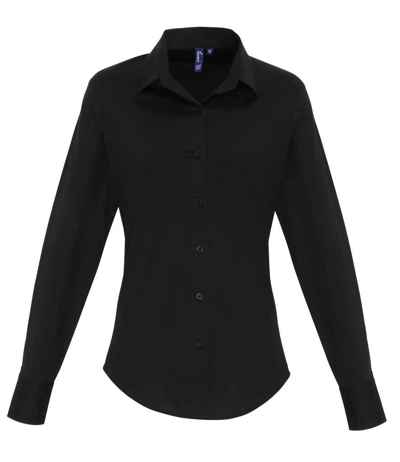 Premier Ladies Long Sleeve Stretch Fit Poplin Shirt