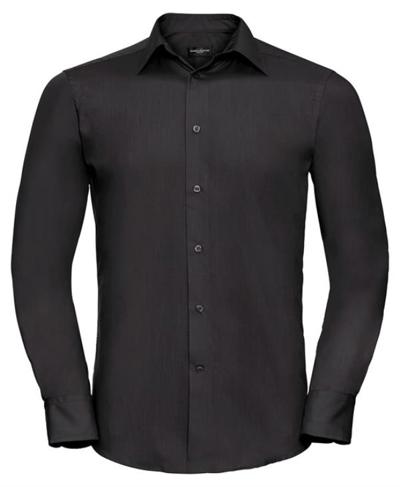 Men's Long Sleeve Poly Cotton Easy Care Tailored Poplin Shirt