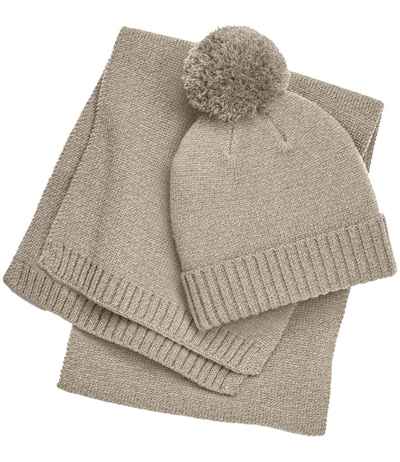 Beechfield Knitted Scarf and Beanie Gift Set