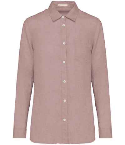 Spasso Ladies Long Sleeve Linen Shirt