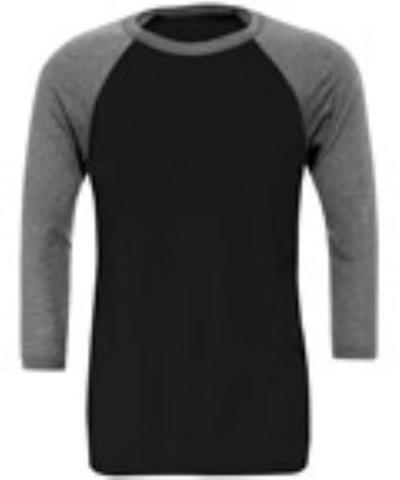 Canvas Unisex 3/4 Sleeve Baseball Tee