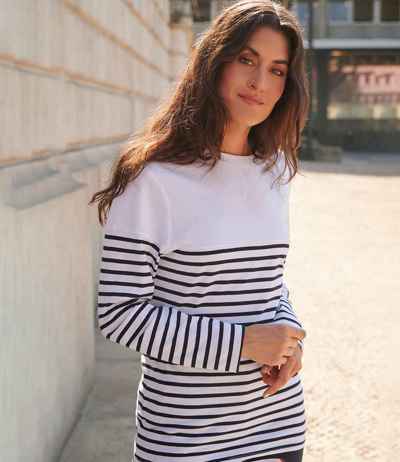 Front Row Unisex Long Sleeve Breton Striped T-Shirt