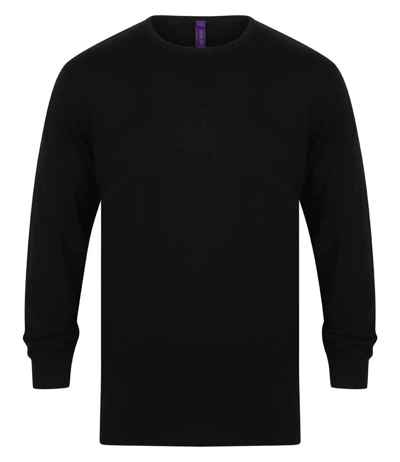 Henbury Lightweight Cotton Acrylic Crew Neck Sweater