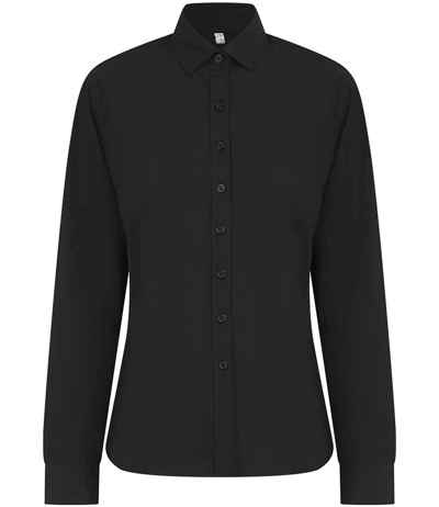 Henbury Ladies Long Sleeved Cotton Feel Coolplus® Shirt