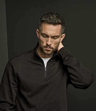 Tee Jays Ribbed Interlock Half Zip Sweatshirt