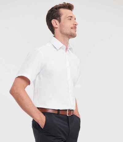 Russell Athletic Collection Short Sleeve Herringbone Shirt